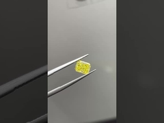 1.24ct Phòng thí nghiệm trưởng thành kim cương cắt sáng CVD Fancy Intense Yellow VVS2 EX VG N IGI
