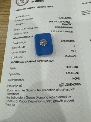 Mua F VS1 3EX CVD Phòng thí nghiệm kim cương trưởng thành DIY đồ trang sức online manufacture