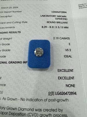 Mua 2.19 Carat E VS2 3EX CVD Phòng thí nghiệm trưởng thành Kim cương hình tròn online manufacture