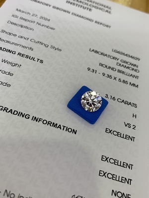 Mua 3.16CT H VS2 3EX cắt tròn CVD phòng thí nghiệm kim cương LG626434629 online manufacture