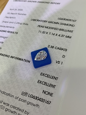 Mua 2.38CT D VS1 2EX Kim cương tổng hợp Phòng thí nghiệm Kim cương hình quả lê online manufacture
