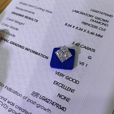 Mua 3.42CT G VS1 EX VG CVD Phòng thí nghiệm kim cương trưởng thành Princess Cut OEM ODM online manufacture