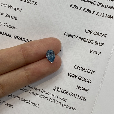Mua 1.29ct VVS2 hình ngọc trai làm trong phòng thí nghiệm tạo kim cương màu xanh online manufacture