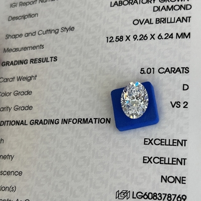 Mua 5.01ct Kim cương nhân tạo cắt hình bầu dục CVD D VS2 2EX N IGI Laboratory Diamonds online manufacture