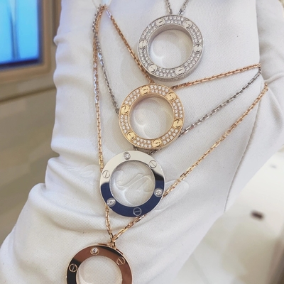 Mua GH VS 18k Solid Gold Necklace Paved Diamond Love Pendant Set online manufacture