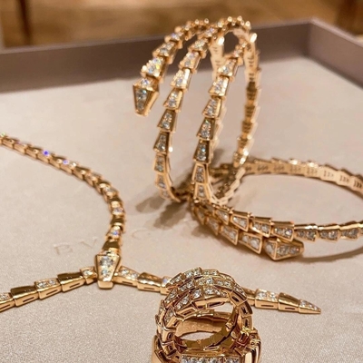 Mua 18k Solid Gold Snake Bangle Natural Diamond Replica trang sức SERPENTI vòng tay online manufacture