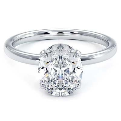 Mua 18K 14K 10K vàng rắn đồ trang sức tùy chỉnh 1 carat Def Vvs độ trong sáng Cvd cắt hình bầu dục Phòng thí nghiệm trưởng thành Kim cương Halo nhẫn bán online manufacture