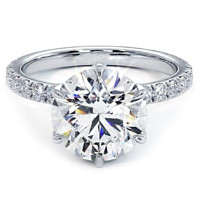 Mua 2 carat phòng thí nghiệm trưởng thành kim cương nhẫn Prong thiết lập VVS độ rõ HPHT cắt tròn online manufacture