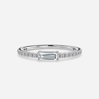 Mua Băng cưới kim cương tròn được trồng trong phòng thí nghiệm VVS Clarity HPHT Emerald Cut in Prong Setting online manufacture
