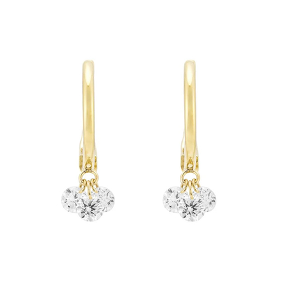 Mua 0.4 carat VVS HPHT Round Cut Lab tạo ra vòng tai bằng kim cương trong thiết lập Prong online manufacture