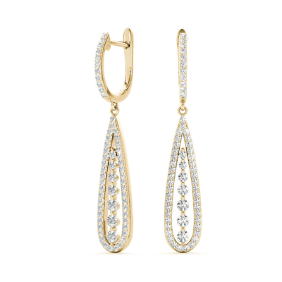 Mua 0.75 Carats Lab Created Diamond Hoop Earrings VVS Clarity HPHT Round Cut online manufacture