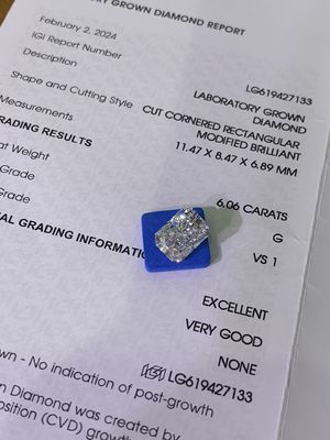6.06ct Phong cách Intense Blue Phòng thí nghiệm trưởng thành Kim cương tỏa sáng cắt sắc sảo