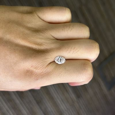 1.4 Carat Phòng thí nghiệm trưởng thành kim cương cắt hình bầu dục CVD F VS1 EX VG N IGI LG630433162