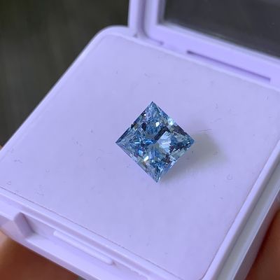 3.22CT Fancy Intense Blue VS2 2EX CVD Phòng thí nghiệm trưởng thành Diamond Princess Cut