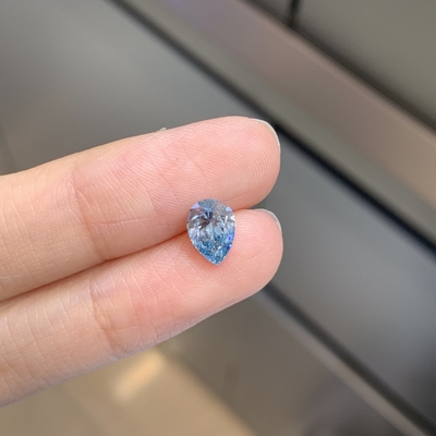 IGI Chứng nhận 1.13ct Phòng thí nghiệm trưởng thành Kim cương Pear cắt CVD Fancy Intense Blue VS2 2EX N