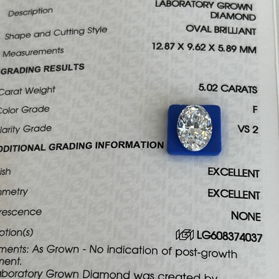 5.02ct VS2 F Kim cương nhân tạo