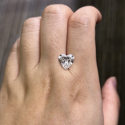 3.39ct VS1 F kim cương tổng hợp phòng thí nghiệm kim cương trái tim cắt sắc sảo