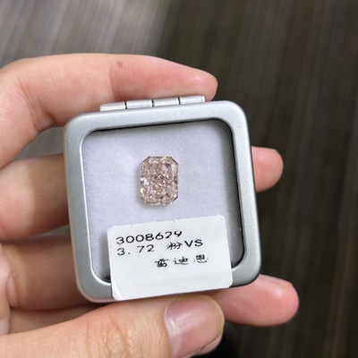 3.72ct CVD Fancy Pink Lab trưởng thành kim cương Radiant Cut VS Clarity