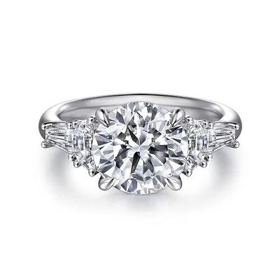 Nhẫn cưới kim cương phòng thí nghiệm VVS Clarity HPHT Round Cut Lab Grown Diamond Ring
