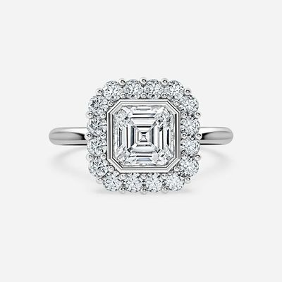 Nhẫn cưới kim cương làm từ phòng thí nghiệm VVS Clarity HPHT Princess Cut Ring hình tròn
