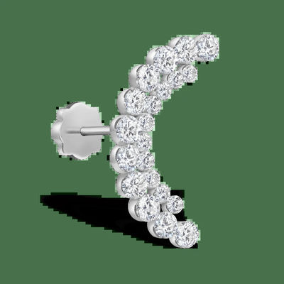 0.73 Carats Lab Created Diamond Hoop Earrings VVS Clarity HPHT Round Cut