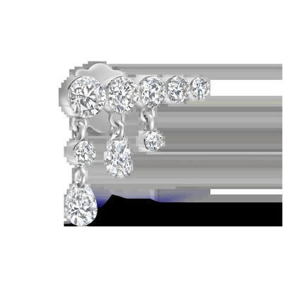 0.34 Carats Lab Created Diamond Hoop Earrings VVS Clarity HPHT Round Cut