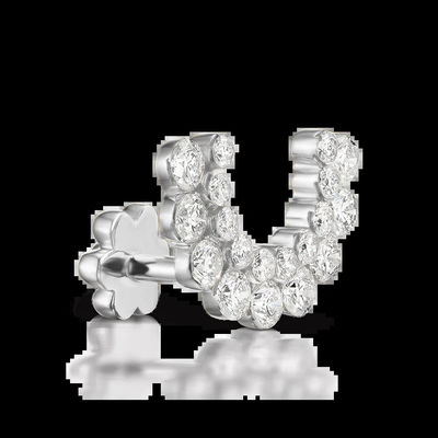 0.59 Carats Lab Created Diamond Hoop Earrings VVS Clarity HPHT Round Cut