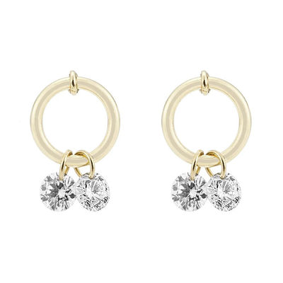 0.2 Carats VVS Lab Created Diamond Hoop Earrings Perfumes Type Rings Đá quý hình tròn