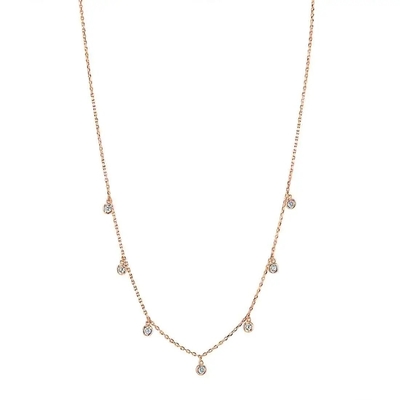 CVD cắt tròn Bezel phòng thí nghiệm trưởng thành kim cương vòng cổ 18K 14K 10K Solid Gold Clarity