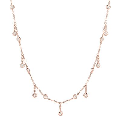 18K vàng rắn cắt tròn Bezel phòng thí nghiệm phát triển kim cương vòng cổ với đá quý DEFGH